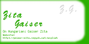 zita gaiser business card